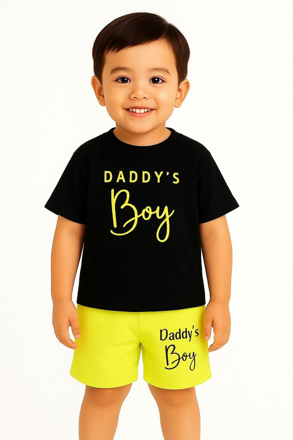 Kids “Daddy’s Boy” Printed T-Shirt & Shorts Set