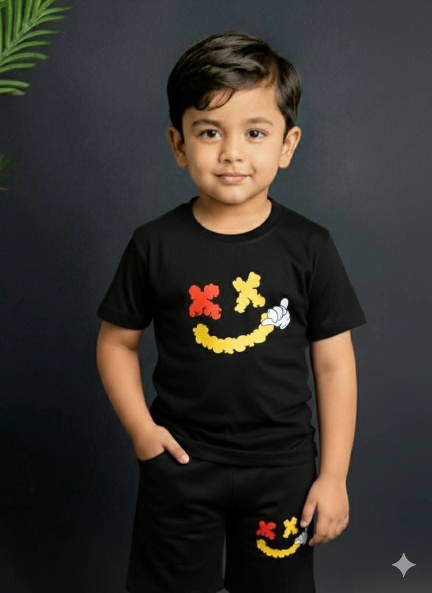 Kids Premium Smile Co-Ord Set (T-Shirt & Shorts)