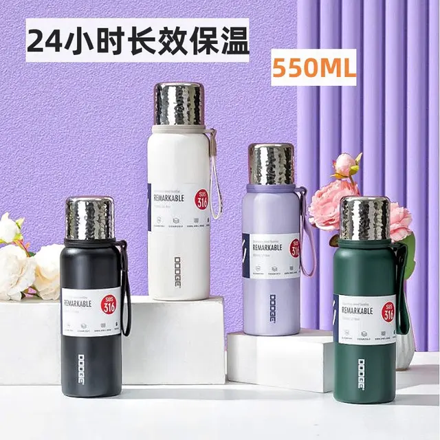 Stainless steel hot and cold water bottle thermos 550ml